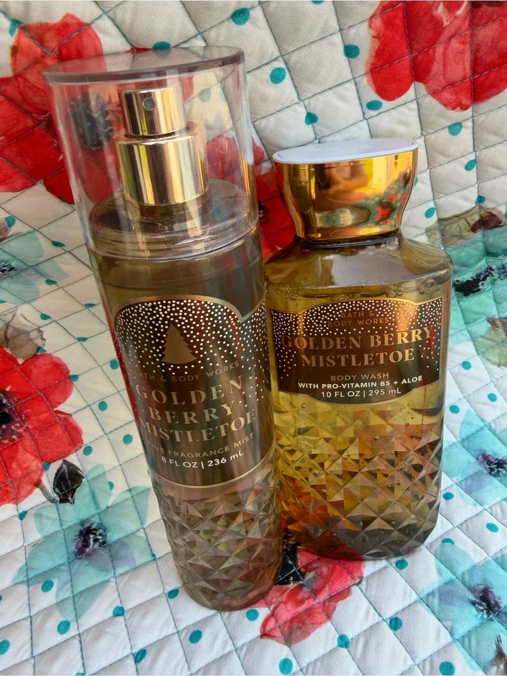 Bath & Body Works Golden Berry Mistletoe Body Wash & Fragrance Mist - New!